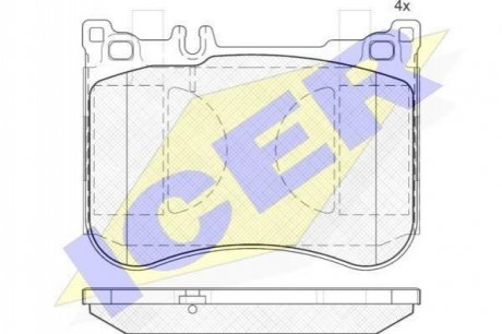 182080 ICER Комплект гальмівних колодок (дискових)