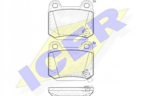 181634 ICER Комплект гальмівних колодок (дискових)