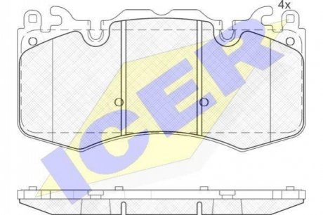 181956 ICER Комплект гальмівних колодок