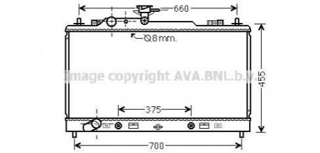 MZ2228 AVA COOLING Радиатор охлаждения двигателя Mazda 6 (07-) 2.0i AT AC+/-