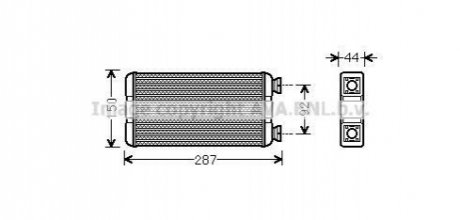 RTA6457 AVA COOLING Радиатор отопителя салона Renault Master II Opel Movano I