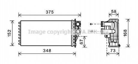 PEA6359 AVA COOLING Радиатор отопителя салона Peugeot 3008 5005, Citroen DS5