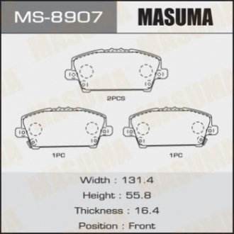 MS8907 MASUMA Колодки тормозные передн HONDA CIVIC IX (MS8907) MASUMA