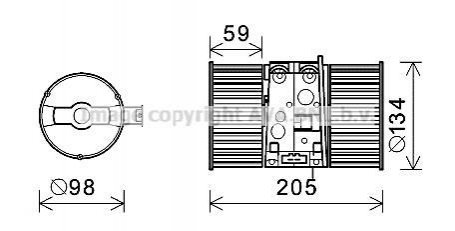 RT8586 AVA COOLING Вентилятор обігрівача салону Renault Megane III AC+ (RT8586) AVA