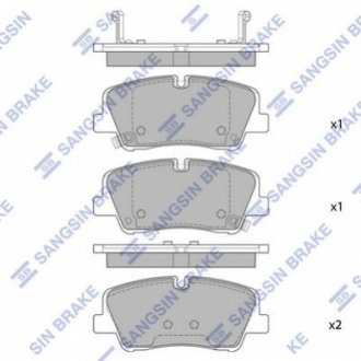 SP4038 Hi-Q (SANGSIN) Колодки гальмівні дискові (комплект 4 шт)