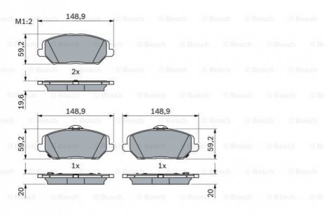 0 986 424 862 BOSCH Колодки гальмівні дискові (комплект 4 шт)