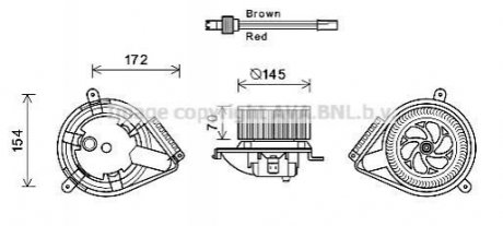 MS8627 AVA COOLING Вентилятор отопителя салона MB V638 AC+