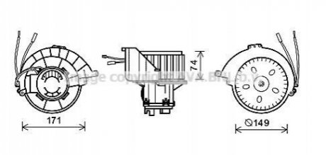 OL8627 AVA COOLING Вентилятор отопителя салона Opel Astra G AC+ (OL8627) AVA