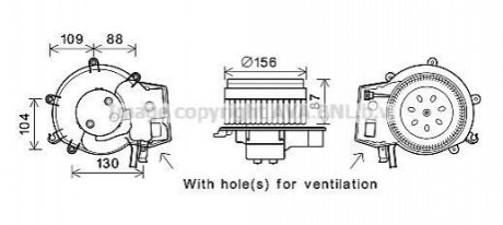 MS8625 AVA COOLING Вентилятор отопителя салона MB C203 G463 AC+