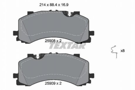 2590801 TEXTAR Комплект гальмівних колодок