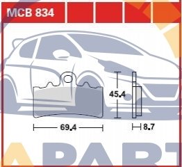 MCB834 TRW Колодки тормозные дисковые