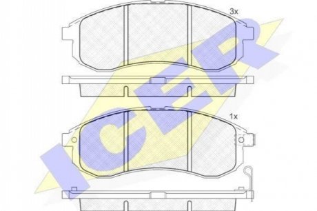 181507 ICER Комплект гальмівних колодок (дискових)