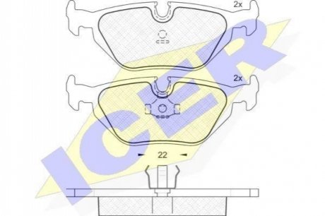 181174 ICER Комплект гальмівних колодок (дискових)