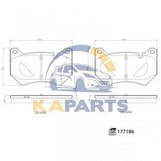 177186 FEBI BILSTEIN Комплект гальмівних колодок