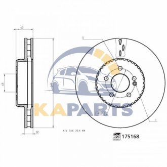 175168 FEBI BILSTEIN FEBI диск гальм. передн. DB CLS 17-