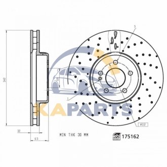 175162 FEBI BILSTEIN FEBI DB диск гальм. передній (342мм) W205/W213