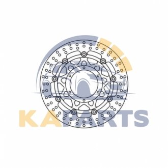 Диск гальмівний передн плаваючий, 296/94x5мм 6x110мм, діаметр фіксуючого отвору 6,5мм, висота 12,5 (з отворами кріплення датчика ABS) HONDA CB 1800/600F/600FA (ABS)/600FS (Sport)/900F (Hornet) 1999-20 MSW244