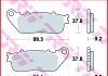 MCB817SH TRW Гальмівні колодки задн, призначення: шосейне/гоночні, матеріал: агломерат-SH, 37,8x99,3x9,2мм HONDA CD, CH, MBX, VFR HYOSUNG COMET, GT, GV, KARION, RX, XRX KYMCO NEXXON, PULSAR 50-1200 1985-2010 (фото 2)