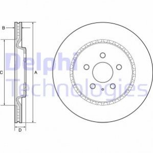 BG4643C Delphi Диск гальмівний вентилируемый задн Лев/Прав AUDI A4 ALLROAD B8, A4 ALLROAD B9, A4 B8, A4 B9, A5, A6 ALLROAD C7, A6 ALLROAD C8, A6 C7, A6 C8, A7, A8 D4, A8 D5, Q5, Q7 PORSCHE MACAN 1.4-6.3 06.07-