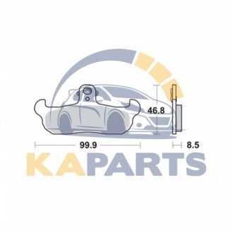 Тормозные колодки передн, призначення: позашляховики/скутери/шосейне, материал: organic, 46,8x99,9x8,5мм ALFER AR, GR APRILIA AF1, TUAREG CAGIVA CRUISER, FRECCIA, N, WMX 50-600 1987-2000 MCB579