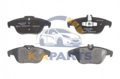 LP3288 Delphi Комплект тормозных колодок задн (без комплектуючих из шумопоглинаючою пластиной), MERCEDES C (C204), C T-MODEL (S204), C (W204), E (A207), E (C207), E (W212), GLK (X204) 1.6-5.5 01.07-