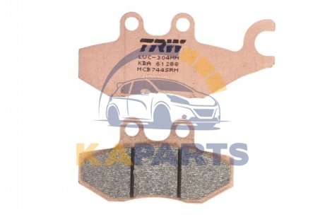 Тормозные колодки передн, призначення: скутери, материал: агломерат-SRM, 41,9x76,7x9мм APRILIA NA, SPORTCITY, SR, SRV DERBI BOULEVARD GILERA FUOCO, GP, NEXUS, RUNNER 50-850 2000-2017 MCB744SRM