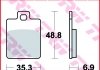 MCB695 TRW Тормозные колодки задн/передн, призначення: позашляховики/скутери/шосейне, материал: organic, 48,8x35,3x6,9мм CPI GTR DERBI SONAR GILERA RUNNER, RUNNER SP, STALKER 25-200 1997-2014 (фото 2)