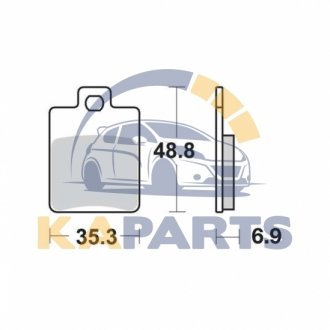 Тормозные колодки задн/передн, призначення: позашляховики/скутери/шосейне, материал: organic, 48,8x35,3x6,9мм CPI GTR DERBI SONAR GILERA RUNNER, RUNNER SP, STALKER 25-200 1997-2014 MCB695