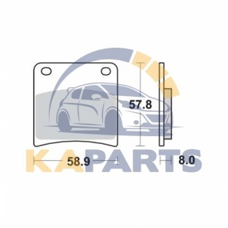 Гальмівні колодки задн/передн, призначення: позашляховики/скутери/шосейне, матеріал: organic, 57,7x58,9x8мм KAWASAKI Z, Z/ZG SUZUKI GSX, VX 500-1300 1979-1997 MCB591