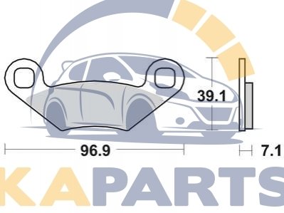 Гальмівні колодки задн/передн, призначення: позашляховики/скутери/шосейне, матеріал: organic, 39,1x96,9x7,1мм POLARIS SPORTSMAN 500-800 2002-2011 MCB619