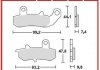 MCB612 TRW Гальмівні колодки задн/передн, призначення: позашляховики/скутери/шосейне, матеріал: organic, 44,1x99,2x7,4мм SUZUKI DR, RGV 250-800 1989-2017 (фото 1)