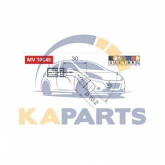 Наконечник шланга, кут кривизни: 45°, срібн MV10C45A